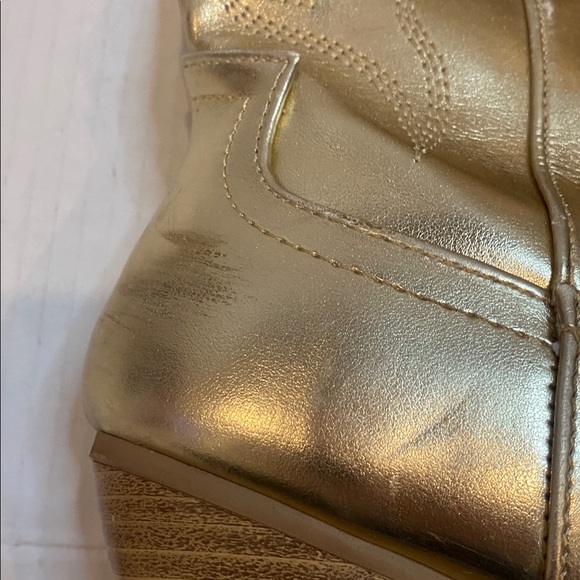 GOLD BLAZING Soda Cowboy Western Stitched Ankle Boots Pointy Toe Booties Size 8 - Picture 9 of 17